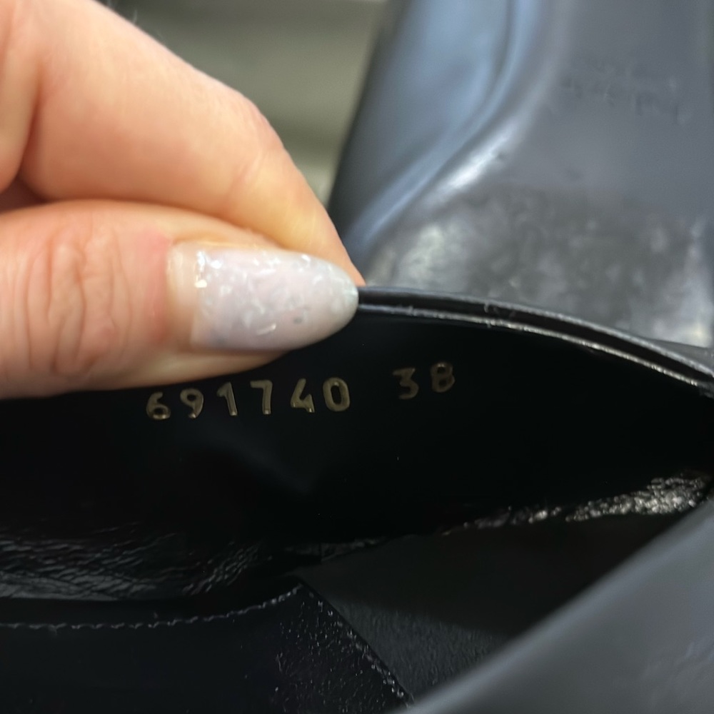 BALENCIAGA Square Knife BB Slingback Black Leather Mules - Picture 6 of 11